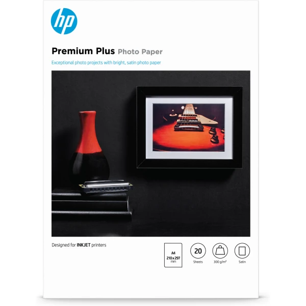 Thumbnail-HP Papel de Fotografia Premium Plus Acetinado, 300 g/m2, A4 (210 x 297 mm), 20 folhas