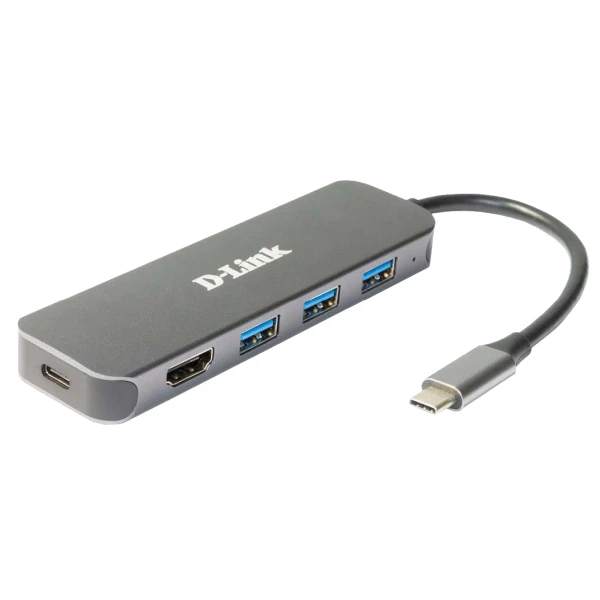 Thumbnail-D-Link DUB-2333 base & duplicador de portas Com fios USB Type-C Cinzento