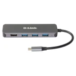 Galery – D-Link DUB-2333 base & duplicador de portas Com fios USB Type-C Cinzento0