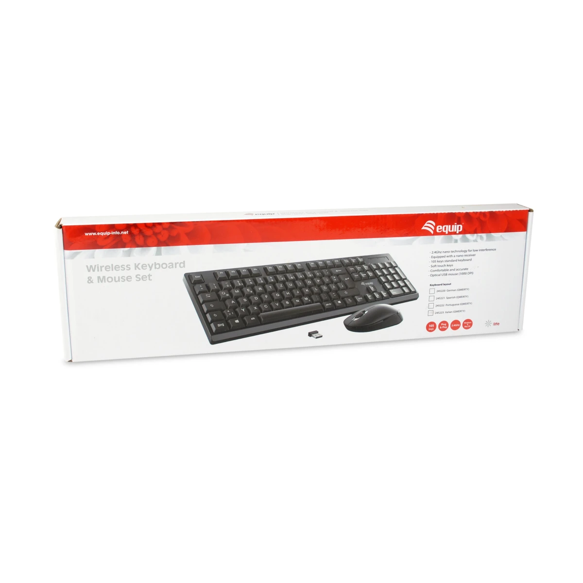 Galery – Equip 245222 teclado Rato incluído Escritório RF Wireless QWERTY Português Preto0