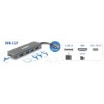 Galery – D-Link DUB-2327 base & duplicador de portas Com fios USB Type-C Cinzento0