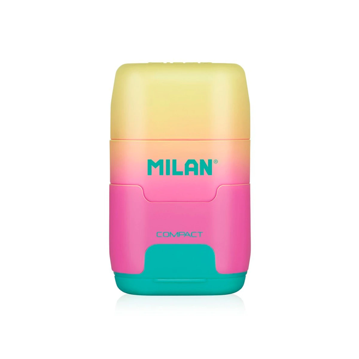 Galery – Apara lapis milan compact sunset plastico 2 usos com borracha cores sortidas0