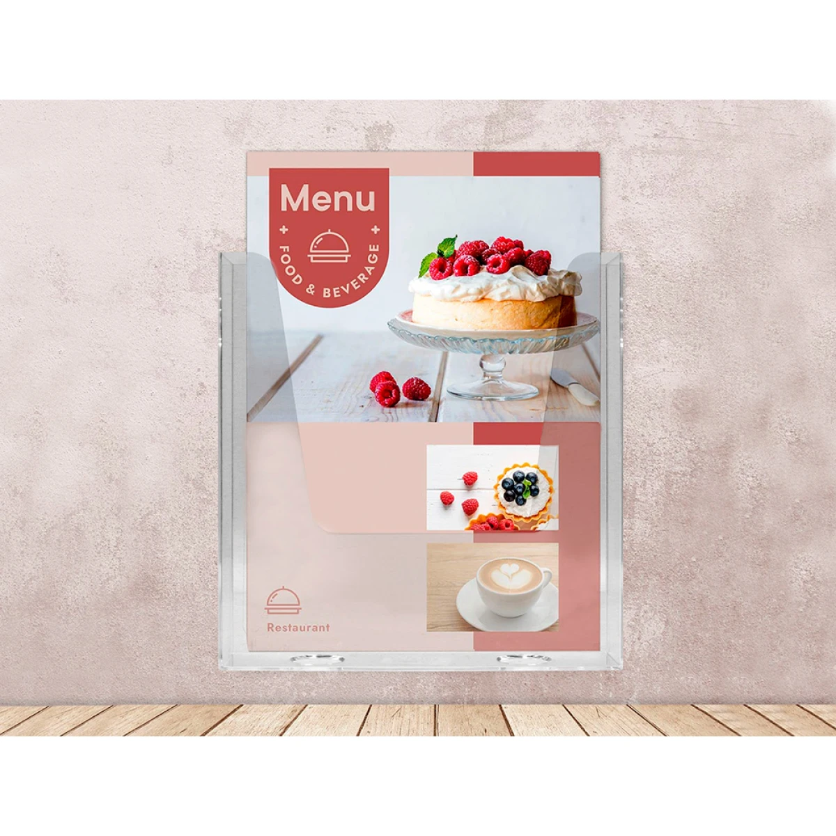 Galery – Expositor de parede q-connect metacrilato um compartimento din a5 transparente 170x41x177 mm0