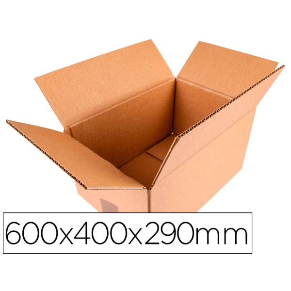 Thumbnail-Caja para embalar q-connect americana ultrarresistente carton canal doble 7 mm color kraft 600x400x290 mm – 15 unidades