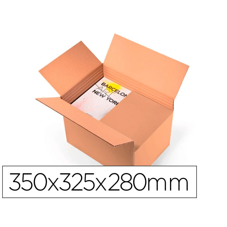 Thumbnail-Caja para embalar q-connect ultrarresistente regulable en altura carton canal doble 7 mmcolor kraft 350x325x280 mm – 15 unidades