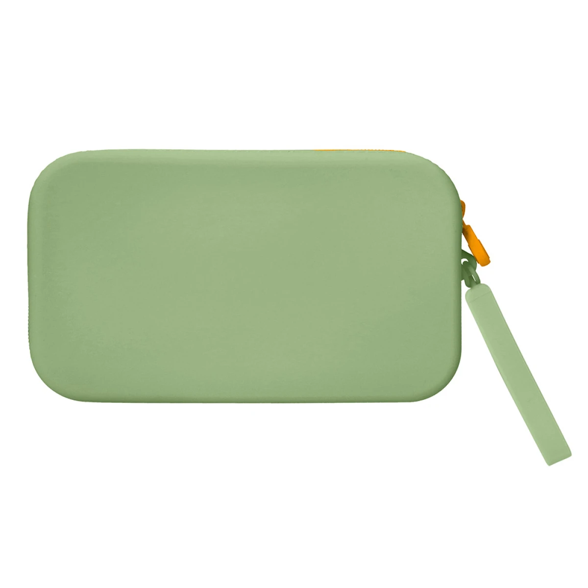 Galery – Estojo escolar antartik silicone retangular plano com asa 190x120x25 mm cor verde militar0