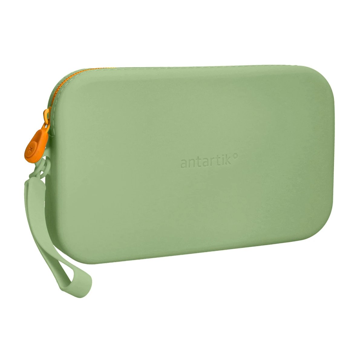 Galery – Estojo escolar antartik silicone retangular plano com asa 190x120x25 mm cor verde militar0