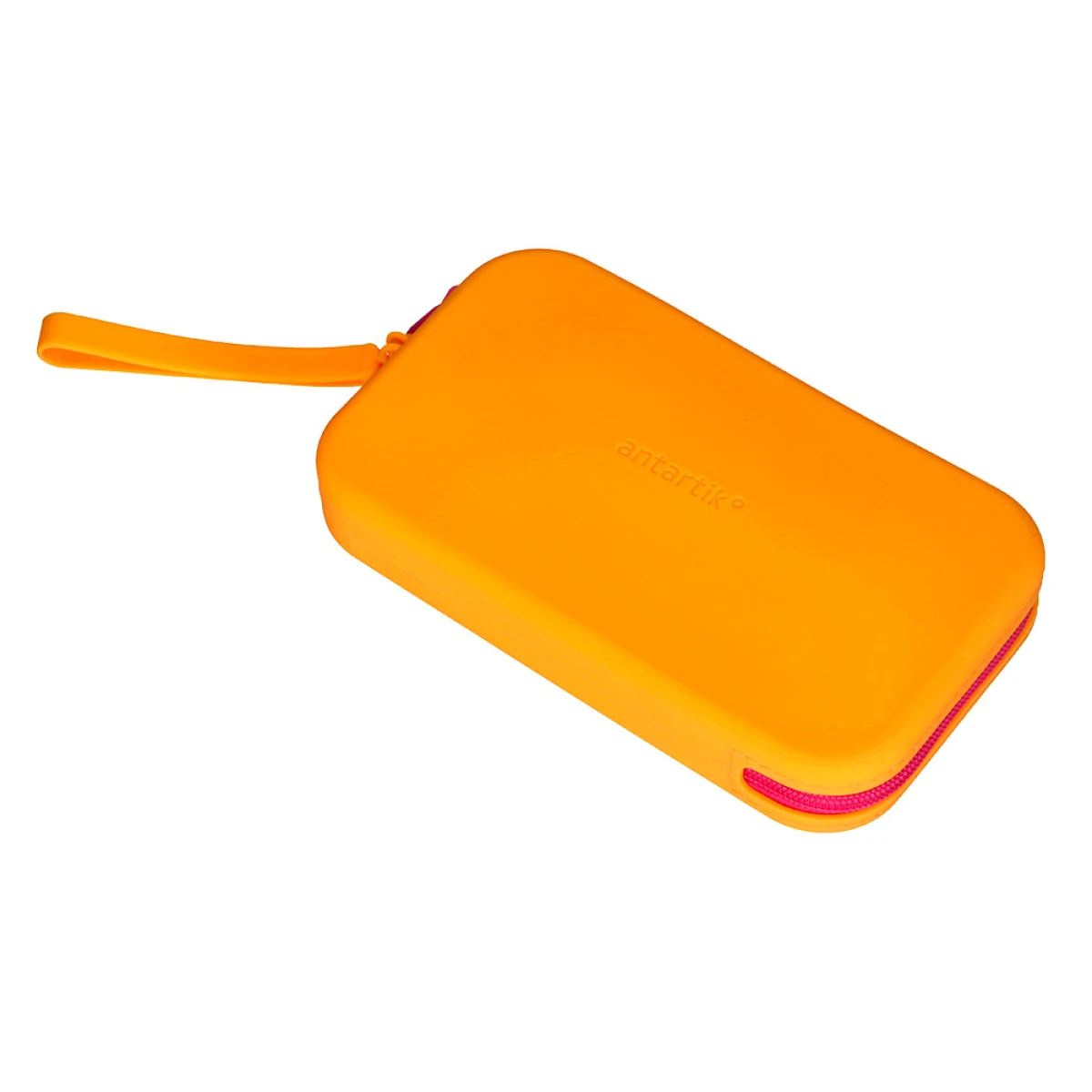 Galery – Estojo escolar antartik silicone retangular plano com asa 190x120x25 mm cor laranja0