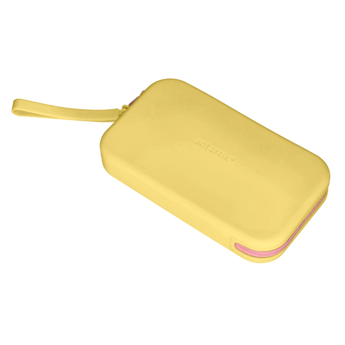 Galery – Estojo escolar antartik silicone retangular plano com asa 190x120x25 mm cor amarelo0