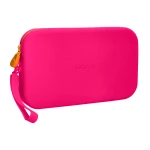 Galery – Estojo escolar antartik silicone retangular plano com asa 190x120x25 mm cor rosa fucsia0