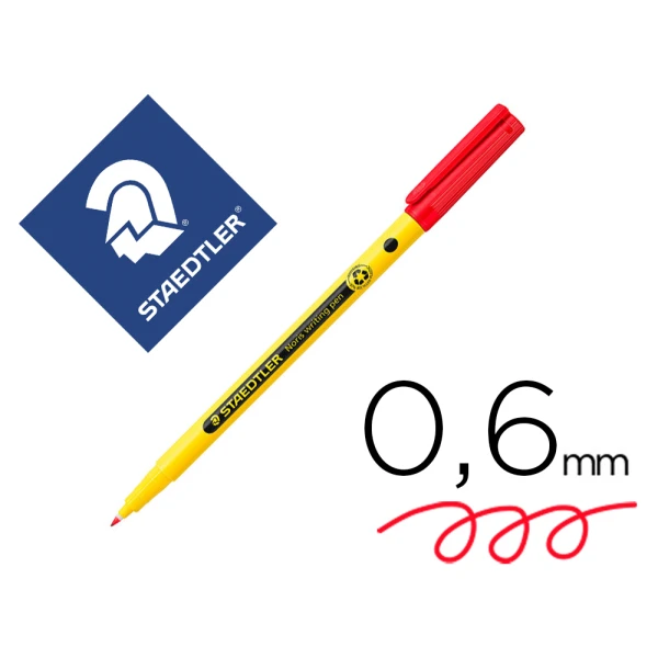 Thumbnail-Marcador staedtler noris writing pen 307 tinta base de agua ponta fina traco 0,6 mm vermelho – 10 unidades