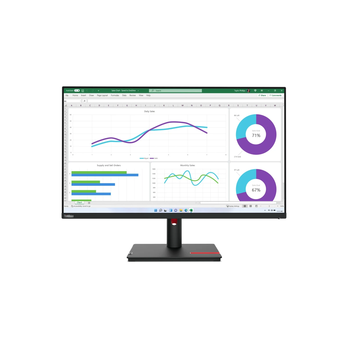 Galery – Lenovo ThinkVision T32h-30 LED display 80 cm (31.5″) 2560 x 1440 pixels Quad HD Preto0