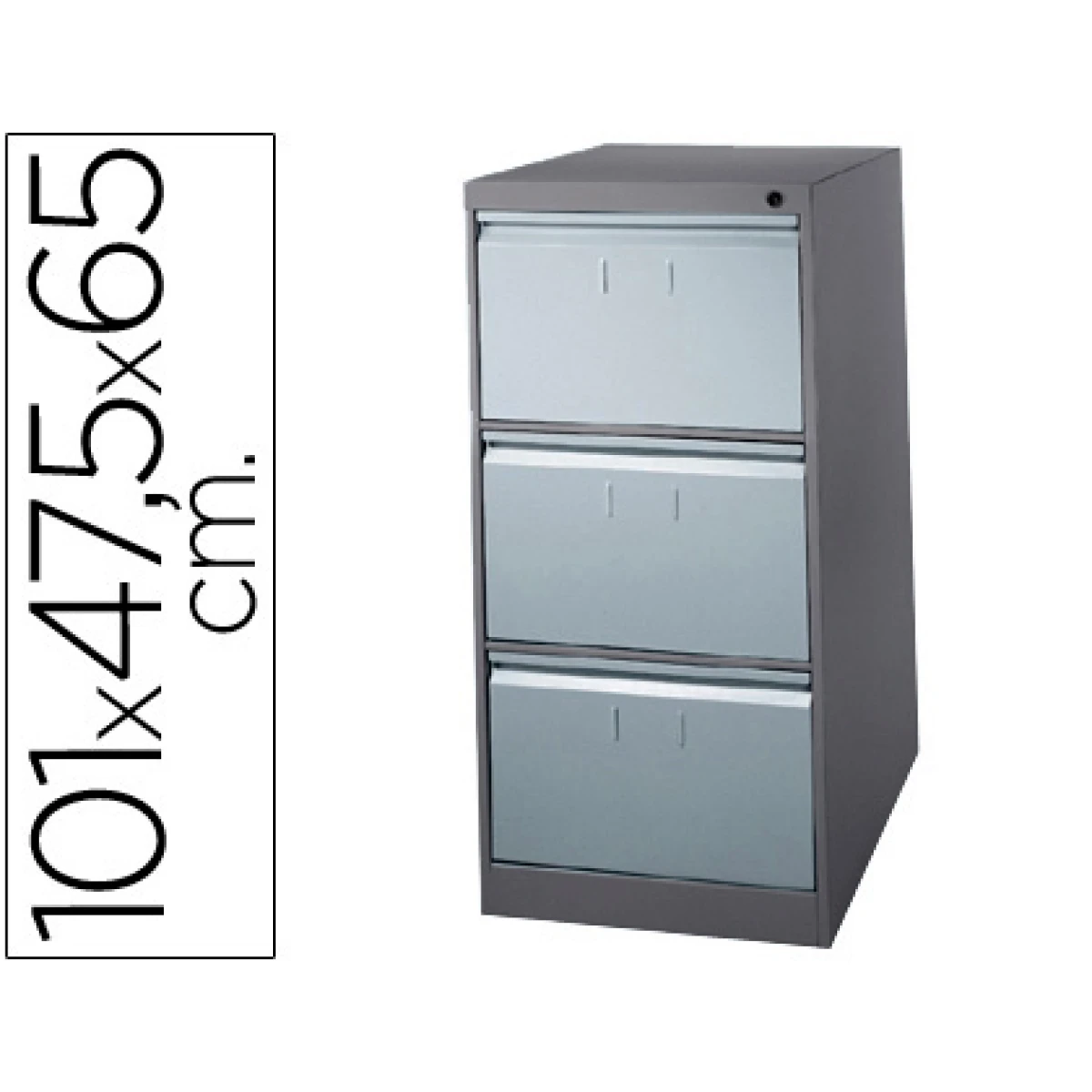 Thumbnail-Ficheiro metalico para capas de suspensao com 3 gavetas 1010 x 475 x 650 mm na cor cinza e cinza escuro