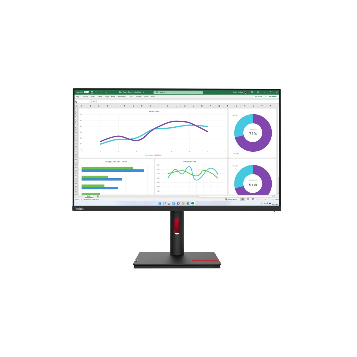 Thumbnail-Lenovo ThinkVision T32h-30 LED display 80 cm (31.5″) 2560 x 1440 pixels Quad HD Preto