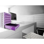 Galery – Bloco classificador de secretaria q-connect 6 gavetas violeta translucido 370x305x215 mm espaco organizacao superior0