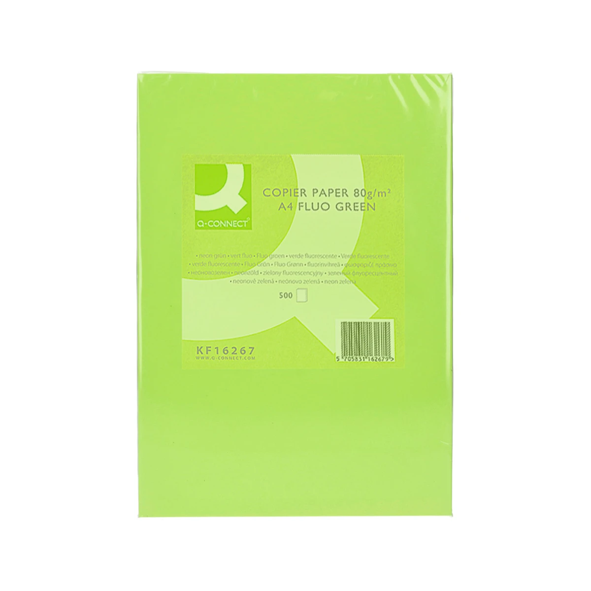 Galery – Papel de cor q-connect din a4 80 gr verde neon embalagem de 500 folhas0