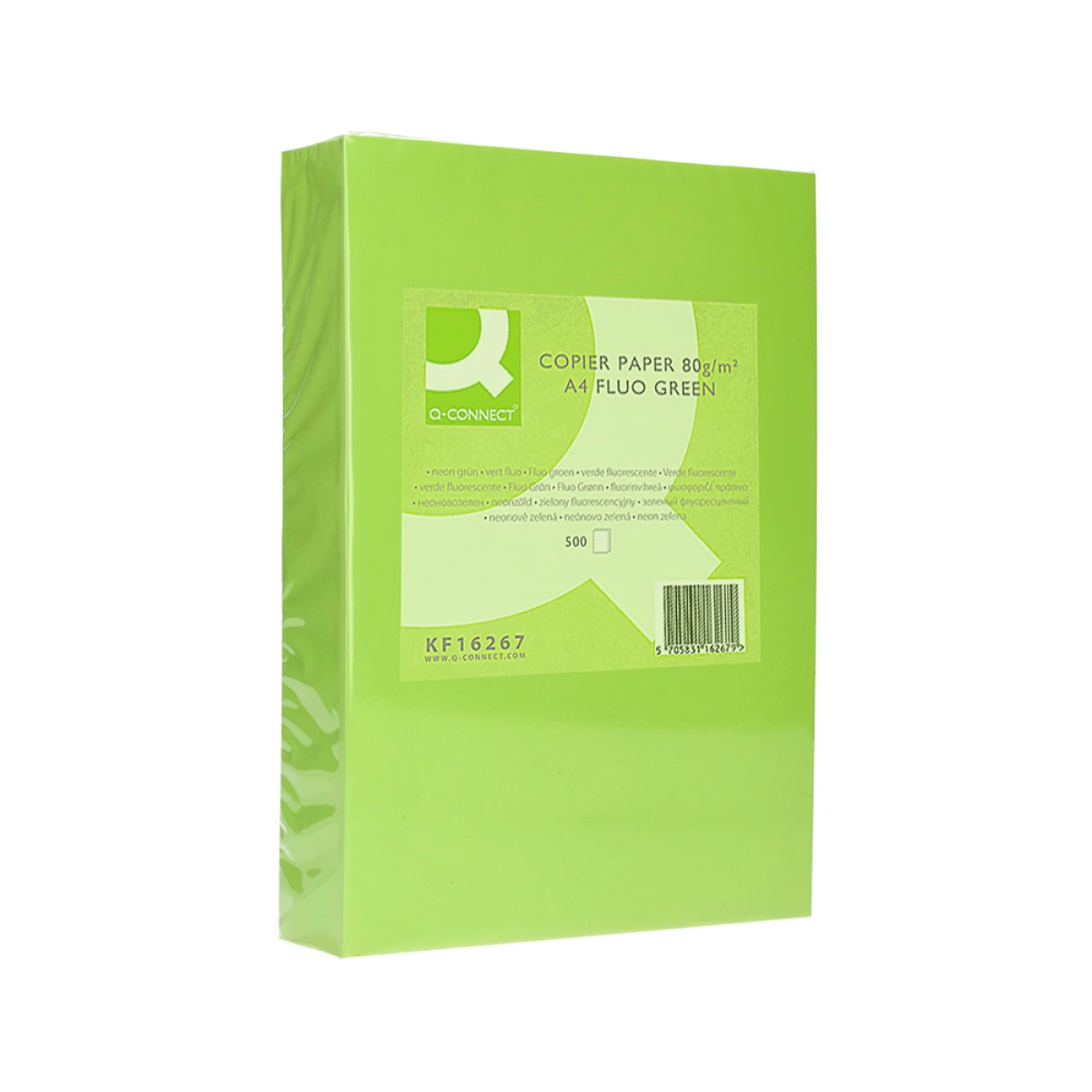 Galery – Papel de cor q-connect din a4 80 gr verde neon embalagem de 500 folhas0