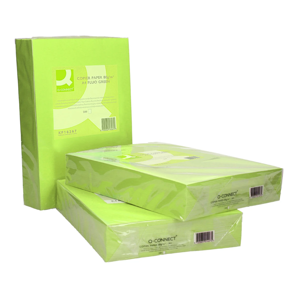 Galery – Papel de cor q-connect din a4 80 gr verde neon embalagem de 500 folhas0