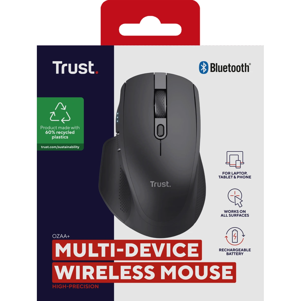 Galery – Trust Ozaa+ rato Escritório Mão direita RF Wireless + Bluetooth Ótico 3200 DPI0