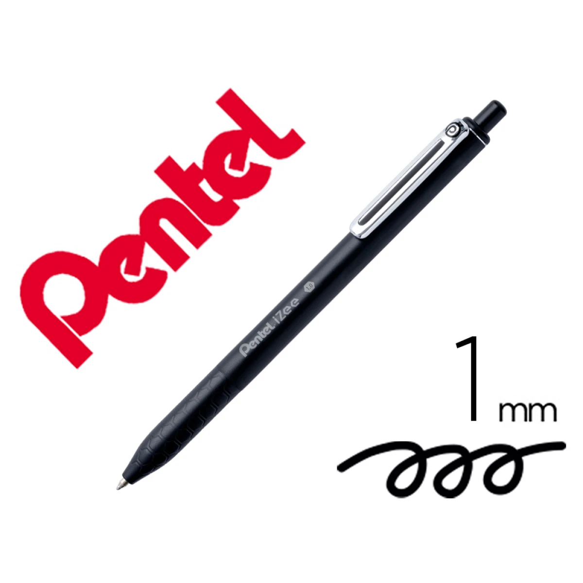 Thumbnail-Esferografica pentel izee ponta de 1,0mm retratil cor preta – 12 unidades