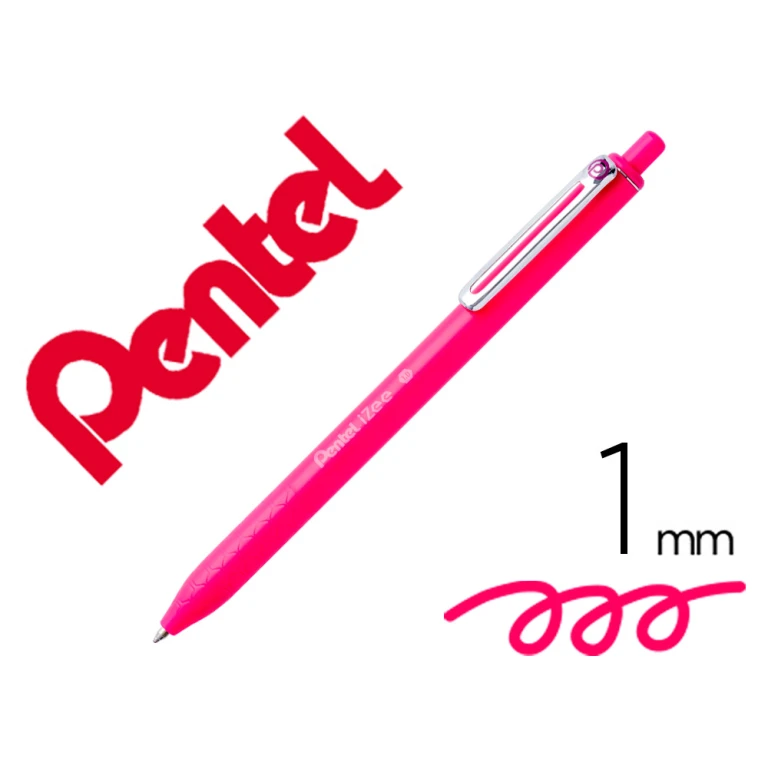 Thumbnail-Esferografica pentel izee ponta de 1,0mm retratil cor rosa – 12 unidades