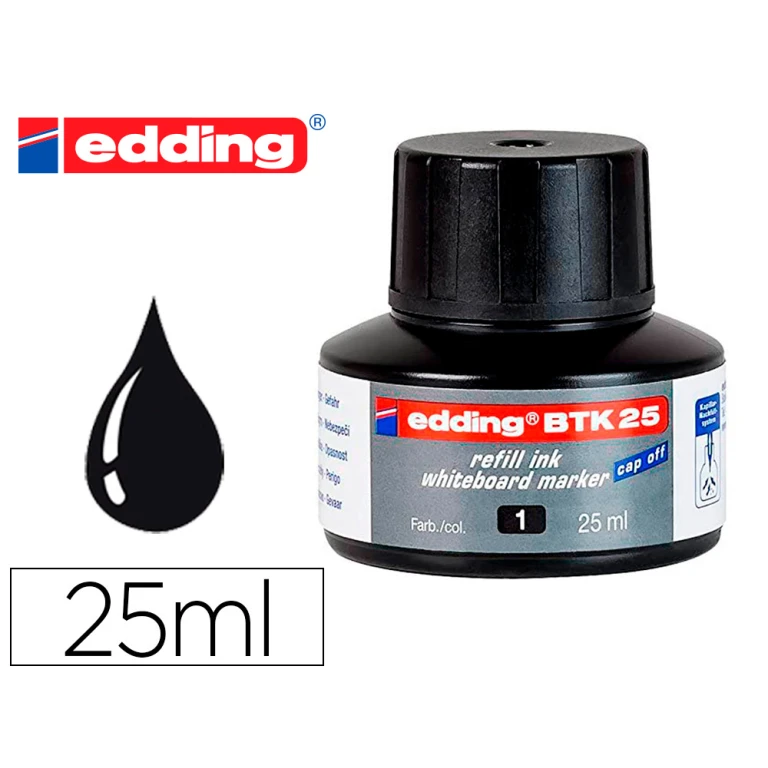 Thumbnail-Tinta marcador edding quadro branco btk-25 cor preto frasco de 25 ml