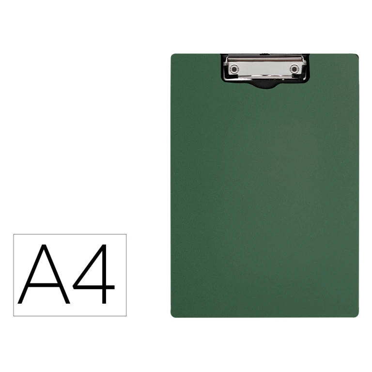 Thumbnail-Porta notas q-connect com mola miniclip superior din a4 plastico 50% reciclado verde azeitona espessura 2,1 mm