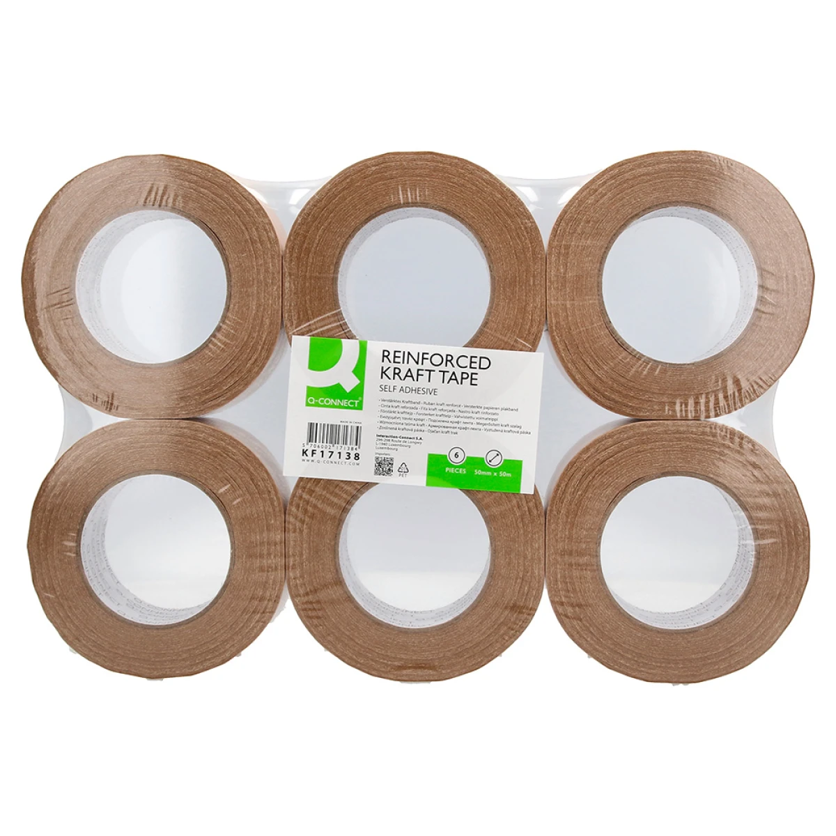 Galery – Fita adesiva q-connect reforcada kraft 50 mt x 50 mm para embalagem – 6 unidades0