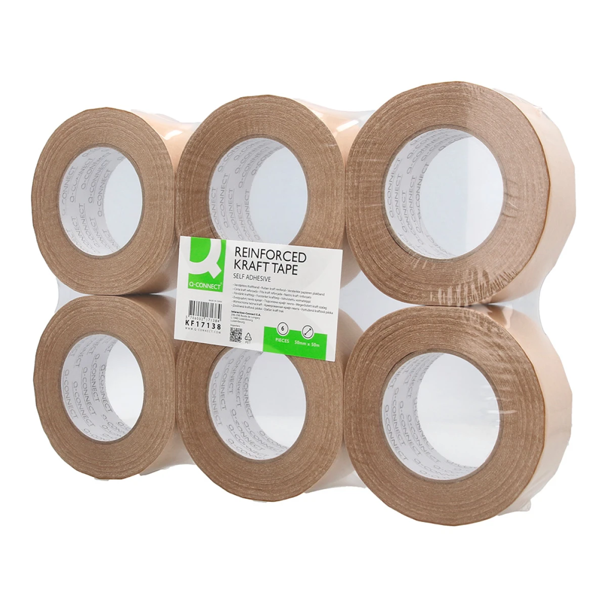 Galery – Fita adesiva q-connect reforcada kraft 50 mt x 50 mm para embalagem – 6 unidades0