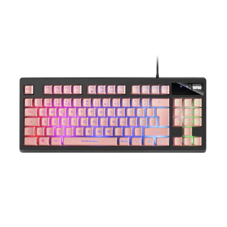 Thumbnail-TECLADO MARS GAMING MKAX FULL RGB H-MECHANICAL TKL, GEL PALMREST – PORTUGUESE PINK