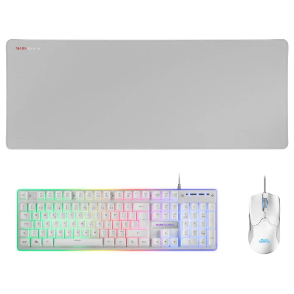 Thumbnail-Teclado MARS GAMING MCPX GAMING 3IN1 RGB, KEYBOARD, MOUSE, XL MOUSEPAD, WHITE, PORTUGUESE