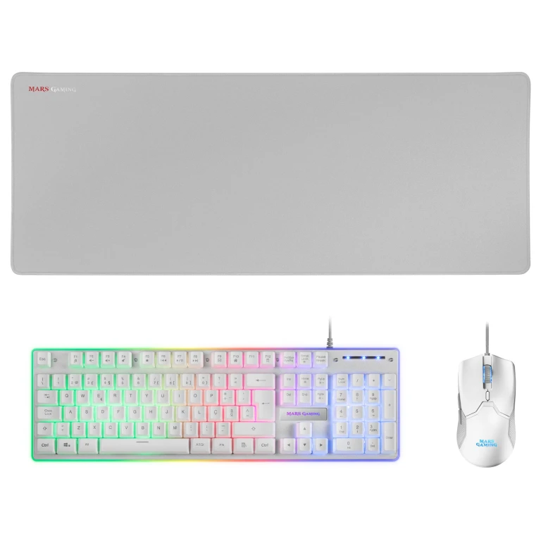 Thumbnail-Teclado MARS GAMING MCPX GAMING 3IN1 RGB, KEYBOARD, MOUSE, XL MOUSEPAD, WHITE, PORTUGUESE