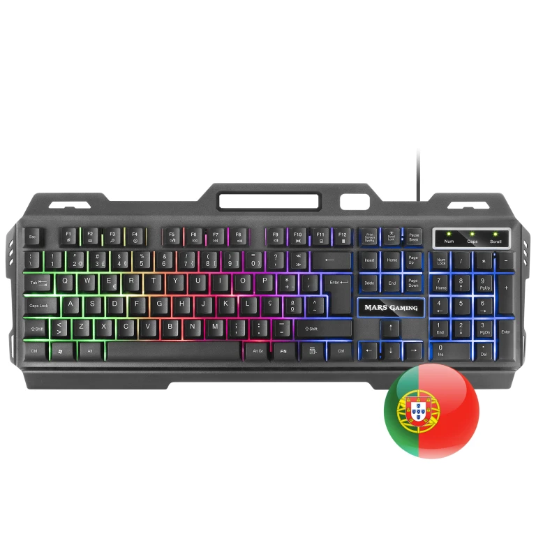 Thumbnail-MARSGAMING MK120 RGB RAINBOW KEYBOARD,  TOP ALUMINUM, SMARTPHONE HOLDER, PORTUGUESE