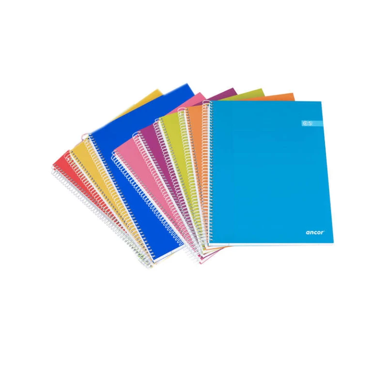 Thumbnail-Ancor Classic Stripes Cuaderno Spiral Size Folio Horizontal Stripe – 80 Folhas 60gr – Capa dura de papelão plástico – Cores sortidas