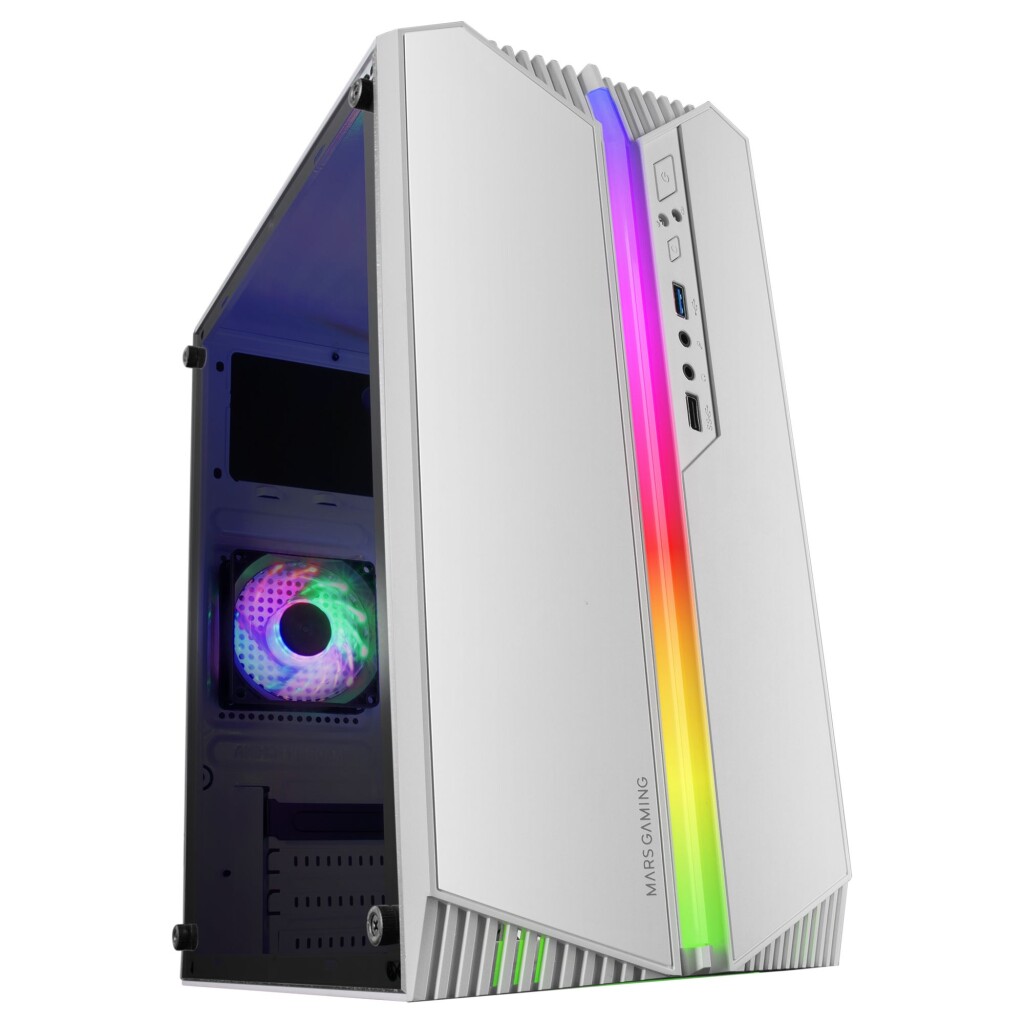 Thumbnail-Caixa MARS GAMING MC-S1 MICRO-ATX CASE, ARGB FRONT LINE, FRGB FAN, WINDOW, WHITE