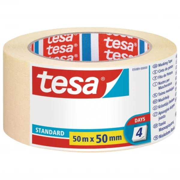 Thumbnail-Fita Tesa Standard para Pintor 50mm x 50m – Feita de Papel – Livre de Solventes – Não Deixa Resíduos