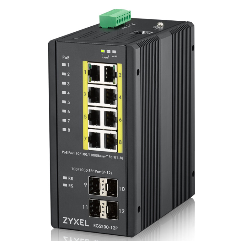 Thumbnail-Zyxel RGS200-12P Gerido L2 Gigabit Ethernet (10/100/1000) Power over Ethernet (PoE) Preto