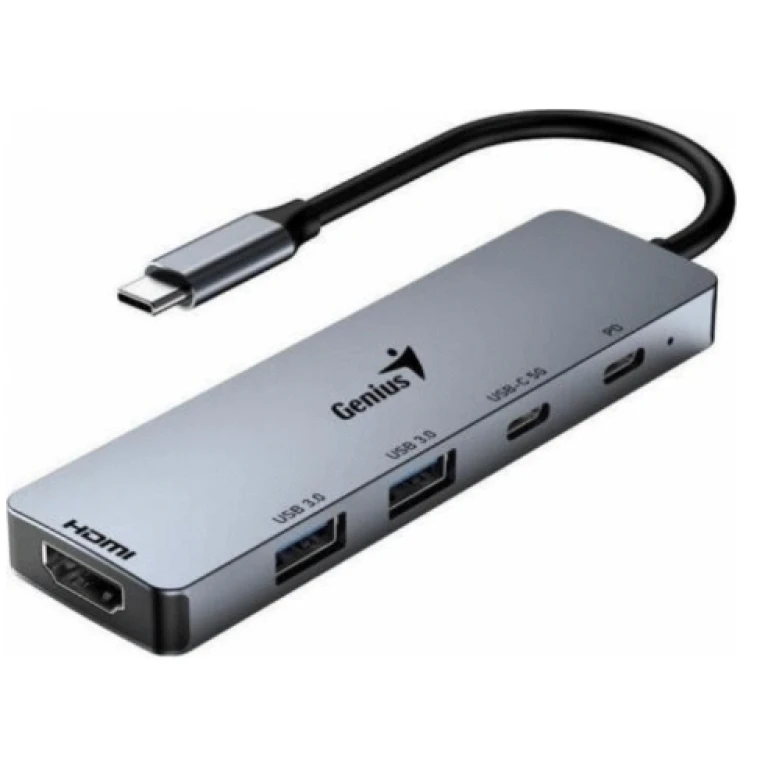 Thumbnail-UH-500, 5-in-1 Metallic USB HUB, with PD power in for charging, HDMI video output, USB 3.0 ports for data transmit