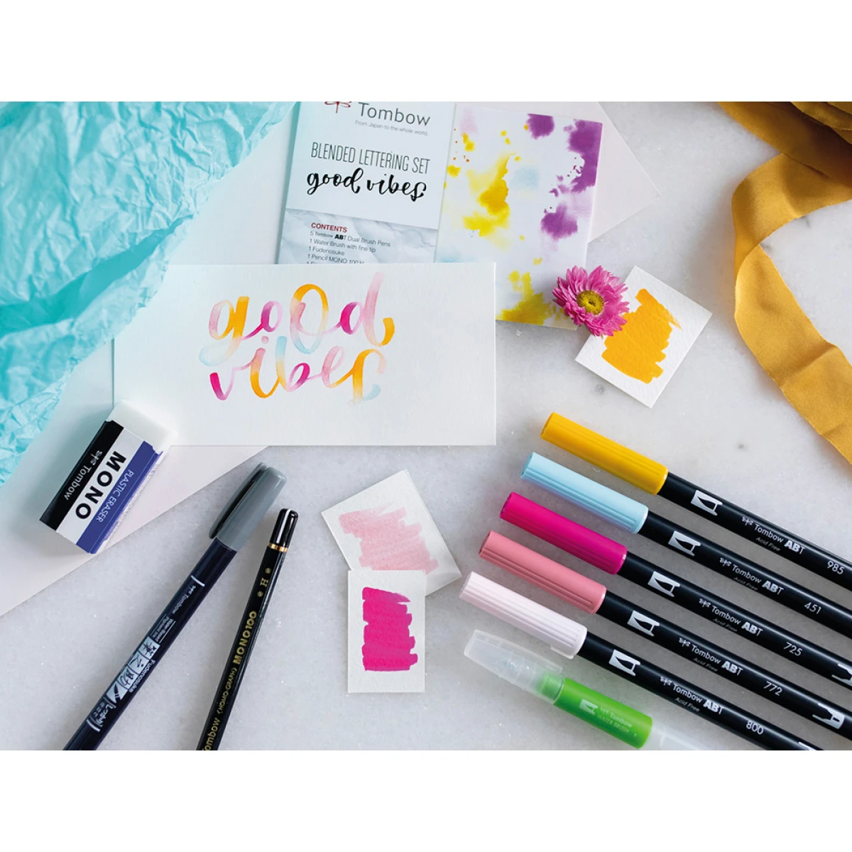 Galery – Conjunto de caligrafia tombow blended lettering good vibes 9 pecas0