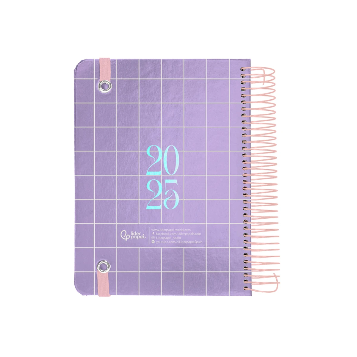 Galery – Agenda espiral liderpapel kimolos a5 2025 dia pagina malva papel 70 gr0