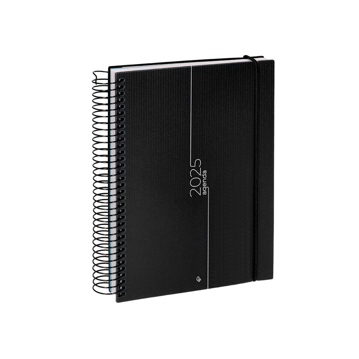 Galery – Agenda encadernada liderpapel olbia a5 2025 dia pagina cor preto papel 60 gr0