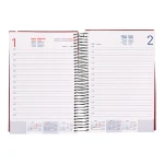 Galery – Agenda encadernada liderpapel olbia a5 2025 dia pagina cor vermelho papel 60 gr0