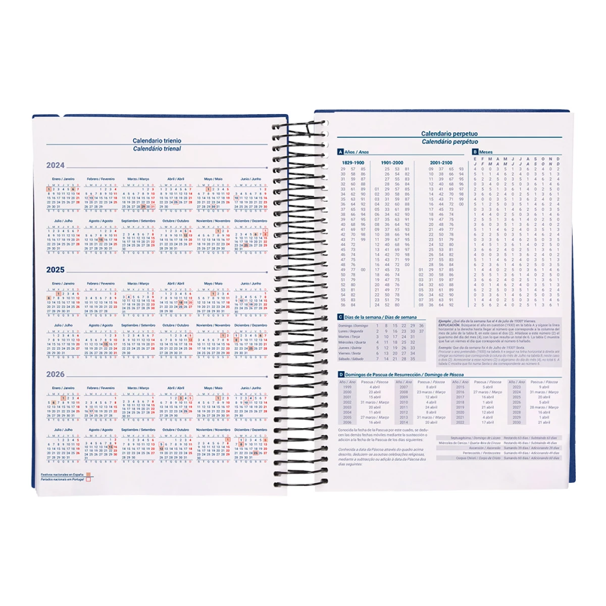 Galery – Agenda encadernada liderpapel olbia a4 2025 dia pagina cor azul papel 60 gr0