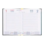 Galery – Agenda encadernada liderpapel corfu a5 2025 dia pagina cor preto papel 60 gr0