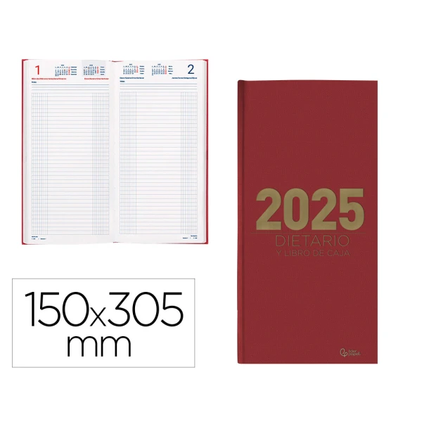 Thumbnail-Dietario liderpapel 2025 dos tercio 15×30,5 cm color rojo papel 70 gr