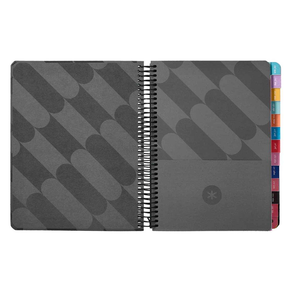 Galery – Agenda encadernada antartik pattern a5+ 2025 dia pagina cor preto papel 80 gr0