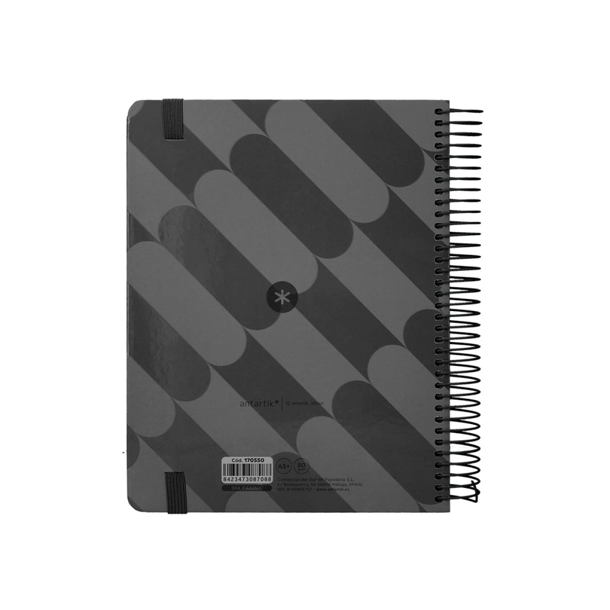 Galery – Agenda encadernada antartik pattern a5+ 2025 dia pagina cor preto papel 80 gr0