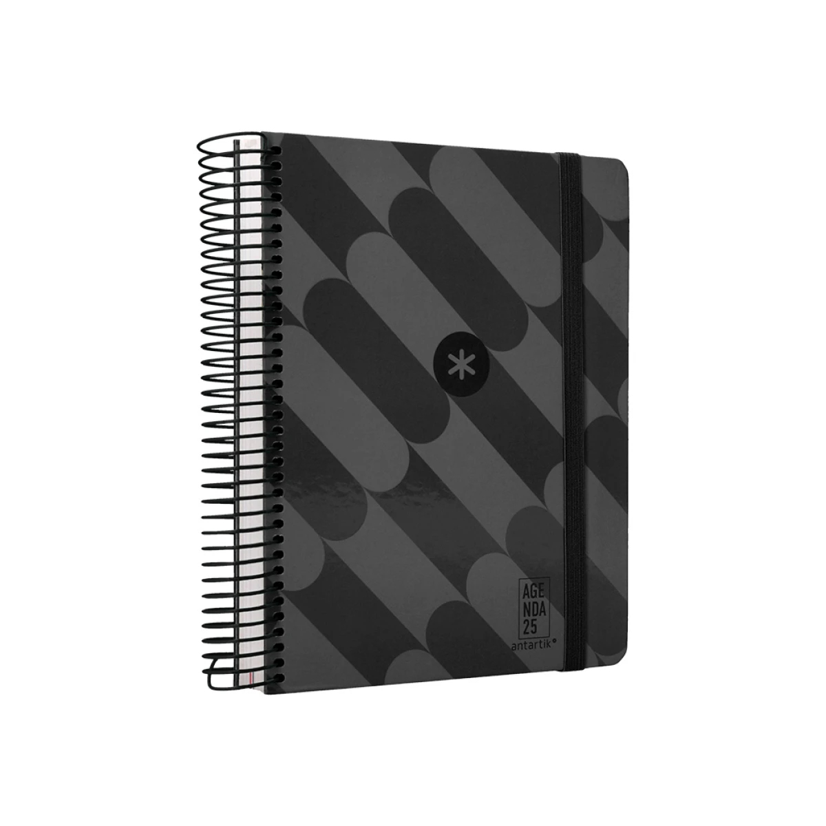 Galery – Agenda encadernada antartik pattern a5+ 2025 dia pagina cor preto papel 80 gr0