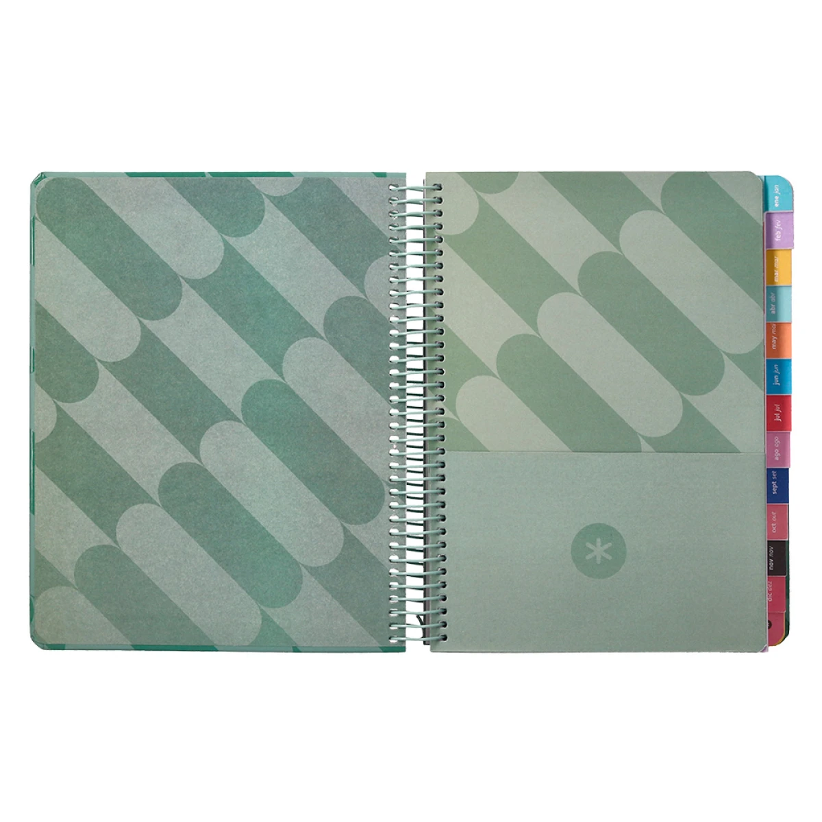 Galery – Agenda encadernada antartik pattern a5+ 2025 dia pagina cor verde papel 80 gr0