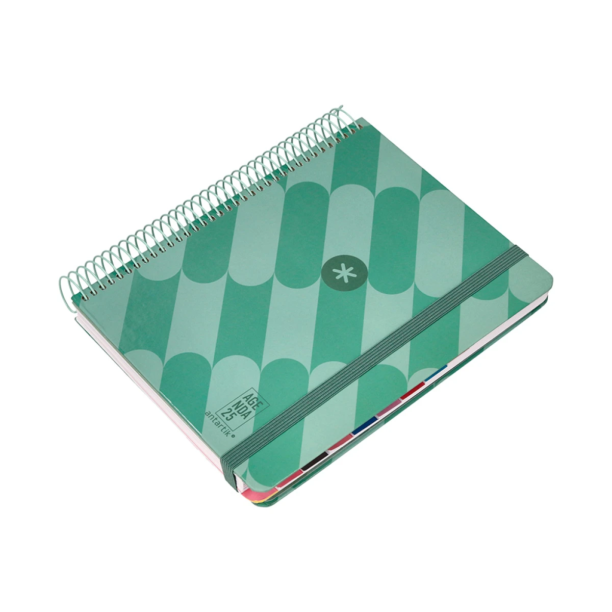 Galery – Agenda encadernada antartik pattern a5+ 2025 dia pagina cor verde papel 80 gr0